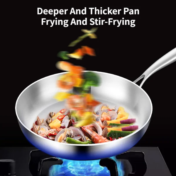 KORDISEN 304 Stainless Steel Non-Stick Fry Pan | Egg Skillet | Gas & Induction Cooker Compatible