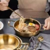 Stainless Steel Ramen Noodle Hot Pot | Korean-Style Seafood Soup Cooking Pot with Handles