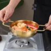 Stainless Steel Ramen Noodle Hot Pot | Korean-Style Seafood Soup Cooking Pot with Handles