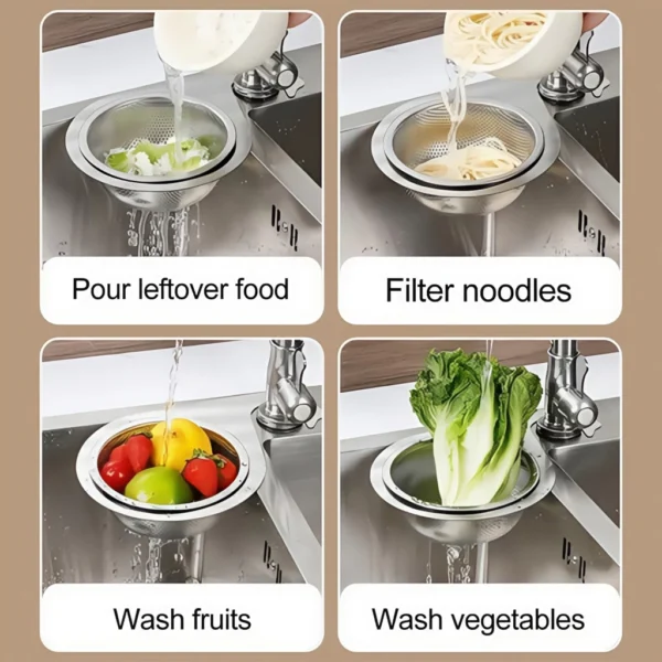 Swan Stainless Steel Sink Drain Basket | Kitchen Sink Strainer & Water Filter Basket