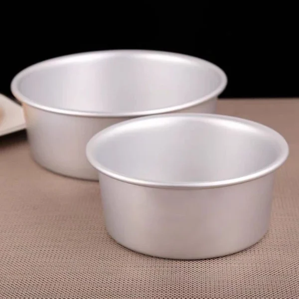 Stock Aluminum Alloy Round Cake Pan | 4/6/8/10-inch Fix Base | Anodized Baking Mould Bakeware
