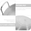 Silver Enamel Wok | Stainless Steel Kuali | Ridged Iron Cooking Wok Durable Kitchen Pan