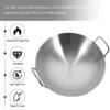 Silver Enamel Wok | Stainless Steel Kuali | Ridged Iron Cooking Wok Durable Kitchen Pan