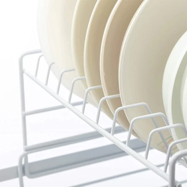 Japanese Style Double-Layer Dish Rack | Kitchen Utensil & Cutlery Organizer | Plate & Bowl Storage Drainer